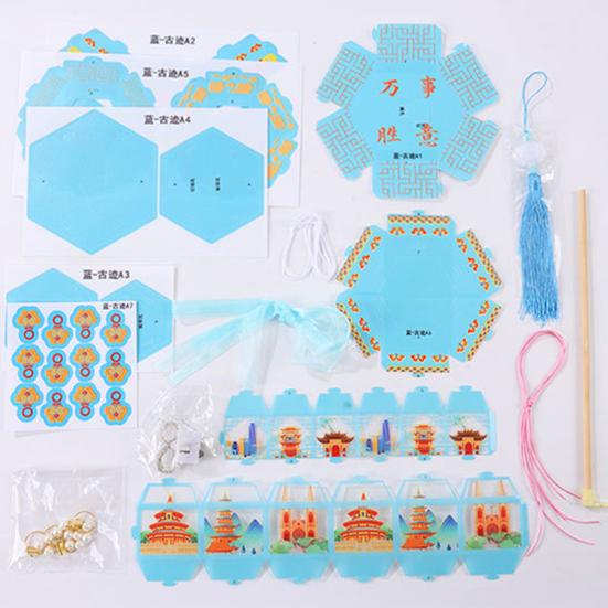 Spring Festival DIY Lantern Kit Chinese Traditional Handheld Lucky Lantern with Tassel And Ribbon Decor for Lunar New Year Wedding Birthday Decoration