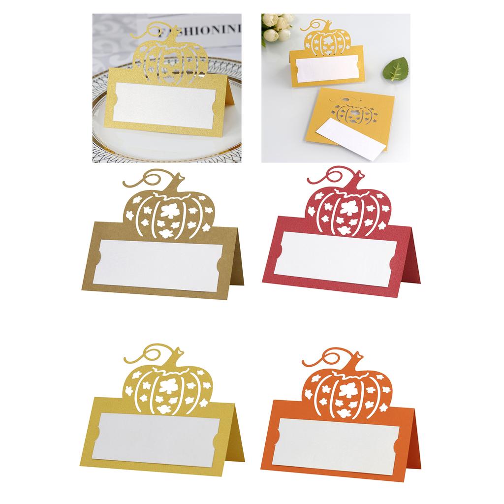 50Piece Elegant Thanksgiving Pumpkin Place Cards Thanksgiving Place Card Set with Elegant Pumpkin Designs for Tabletop