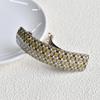 Korean Trendy Acetate Plaid Hair Clip - Colorful Curved Design for Bangs
