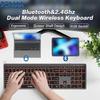 JOMAA Бесшумная клавиатура и мышь с двойным режимом: Беспроводная Bluetooth, Полноразмерная, С подсветкой, 2,4G, Готовая для офиса