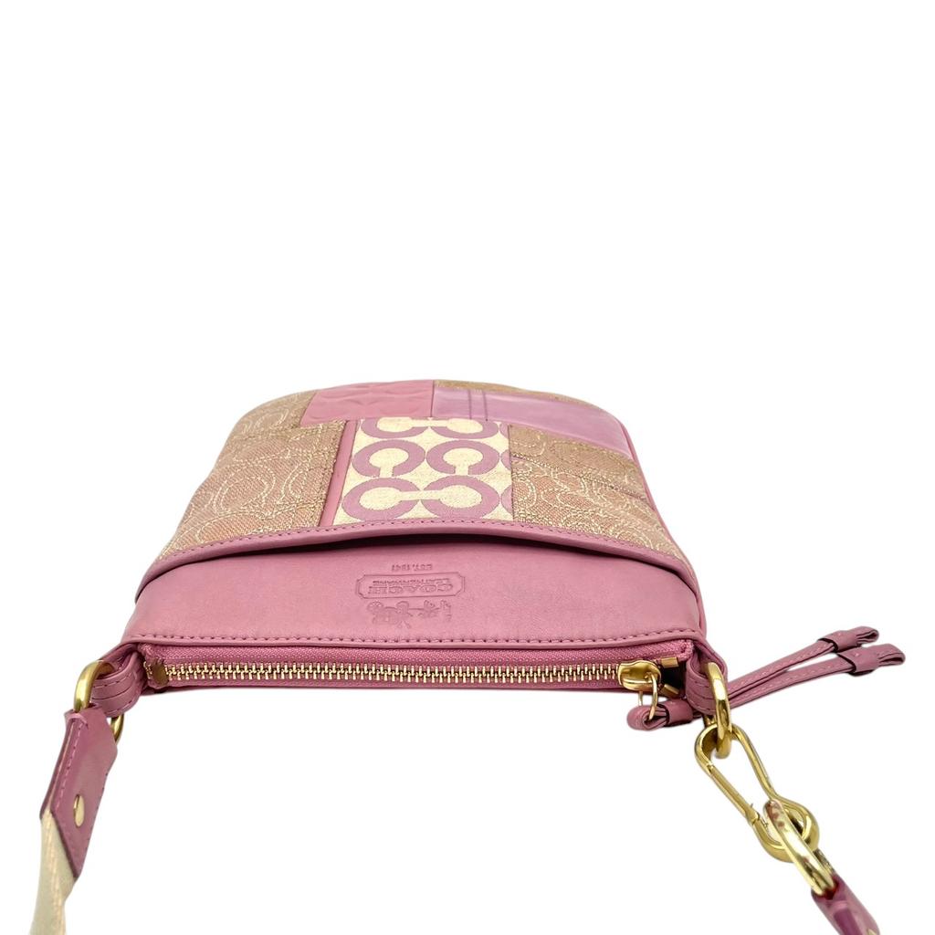 Used COACH Shoulder Bag Ali Patchwork Ali Patchwork SwingpackShoulder Bag Pink purple/beige canvas/leather Women