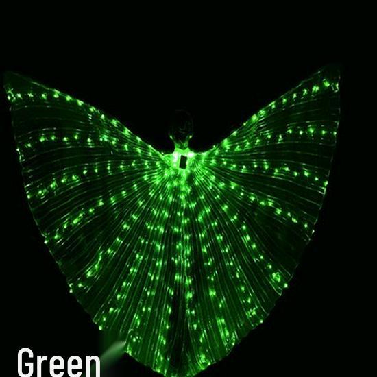 Multicolor LED Light-Up Gold Wings for Adult Belly Dance & Stage Performance