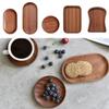 Oval/Rectangle Walnut Wooden Tray Solid Wood Plate TrayRectangular Dinner Plate for Kitchen