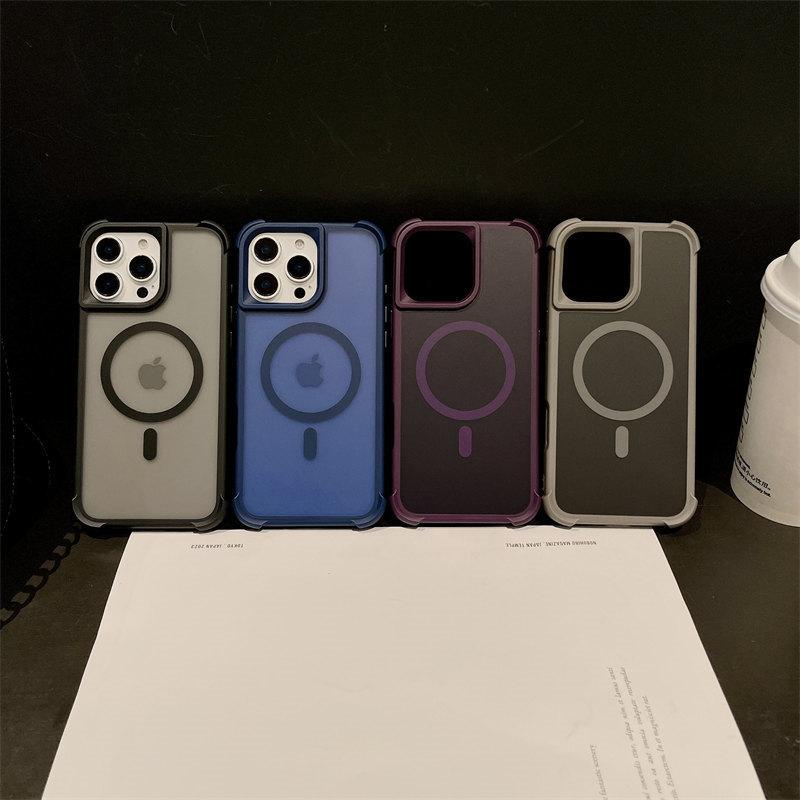 Магнитный роскошный матовый противоударный защитный чехол для iPhone 16 15 14 13 12 Pro Max с беспроводной зарядкой для чехла Magsafe