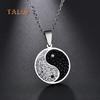 Vintage Yin-yang Symbol Shiny Crystal Stone Men Women Necklace Jewelry Gift Beauty Accessories
