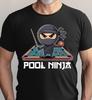 Pool Ninja Милый Карманный Бильярдный Любитель Черная Футболка S-5XL, Унисекс Футболка Gildan 5000
