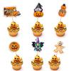 Halloween Cake Topper 16pcs Spooky Ghost Pumpkin Cupcake Decor Dessert Picks Eco-Friendly Festive Baking Supplies Halloween