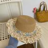 Summer Seaside Straw Hat Tourist Vacation Lace Lace Sunshade Hat Cycling Beach Sunscreen and UV Protection Sun Hat