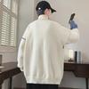 Men's Warm Knitted Winter Turtleneck Sweater - Contrast Design, Long Sleeve