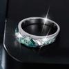 Сертифицированное GRA кольцо с муассанитом 5*10 мм, 1 карат, сине-зеленое, VVS1, лабораторное кольцо с бриллиантом для женщин, обручальное кольцо с обещанием помолвки
