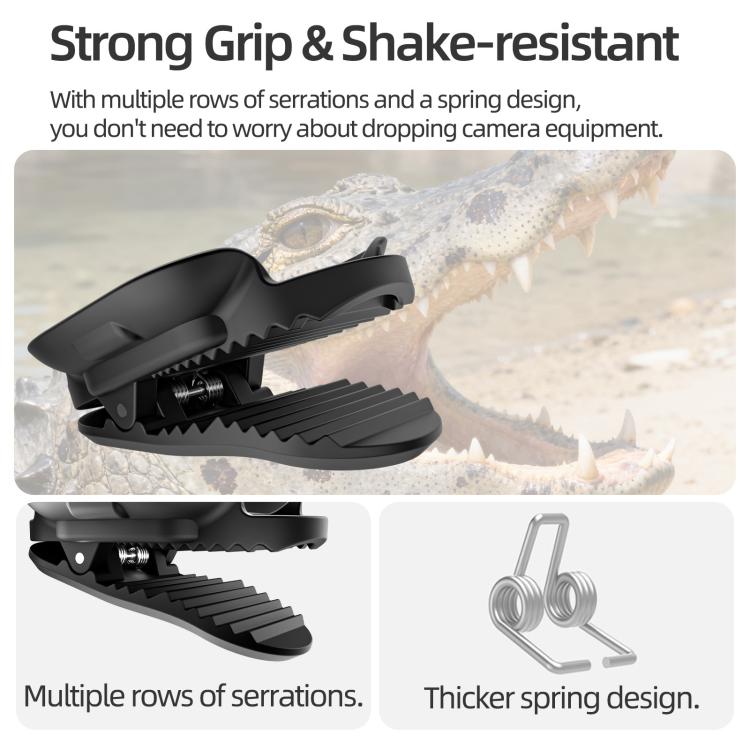 For Insta360 GO Ultra Sunnylife Magnetic Backpack Clip Action Camera Clamp Vertical-Horizontal Mount (Black)