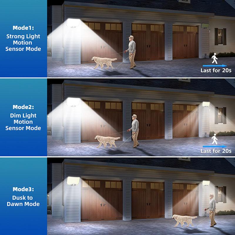 Solar Lights Outside Motion Sensor Solar Powered Security Flood Light Waterproof Wide Angle Remote Control for Wall Shed Garden