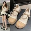 2024 Весна и осень Новый британский стиль Niche Design Sense Pearl Fashion Small Leather Shoes Женские туфли Mary Jane на плоской подошве в стиле ретро