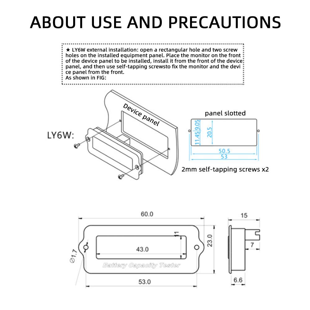 DC8-78V Battery Electricity Meter Ternary Lithium Battery Lithium Iron Phosphate Lead-Acid Battery Capacity Display Tester