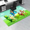 Cute Cartoon Animals Green Grass Sky Print Area Rug Non‑Slip Rectangular Floor Mat Home Decor