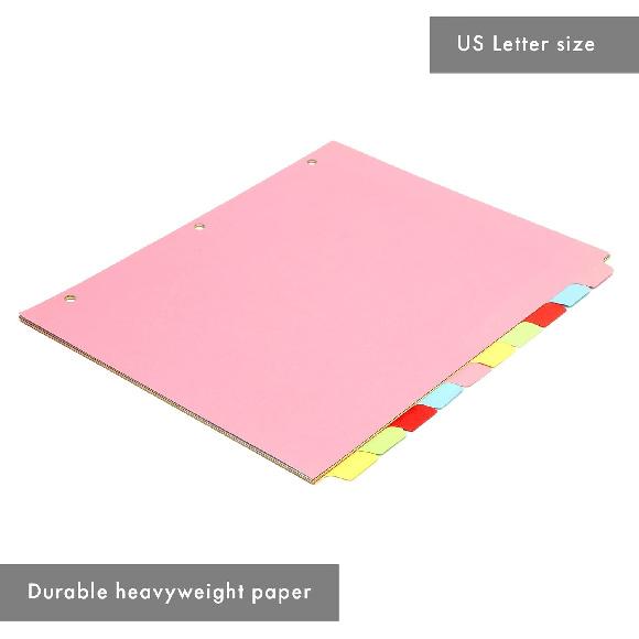 Pukka Pad 10 Part Dividers – 1 Pack of 10 Tabbed Set for 3-Ring Binder, Page Separators for Home, Office, School Organization – 8.5 x 11 Inches