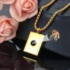 Персонализированное фото-кулон на цепочке из титановой стали - Проецирует 'Я люблю тебя' на 100 языках