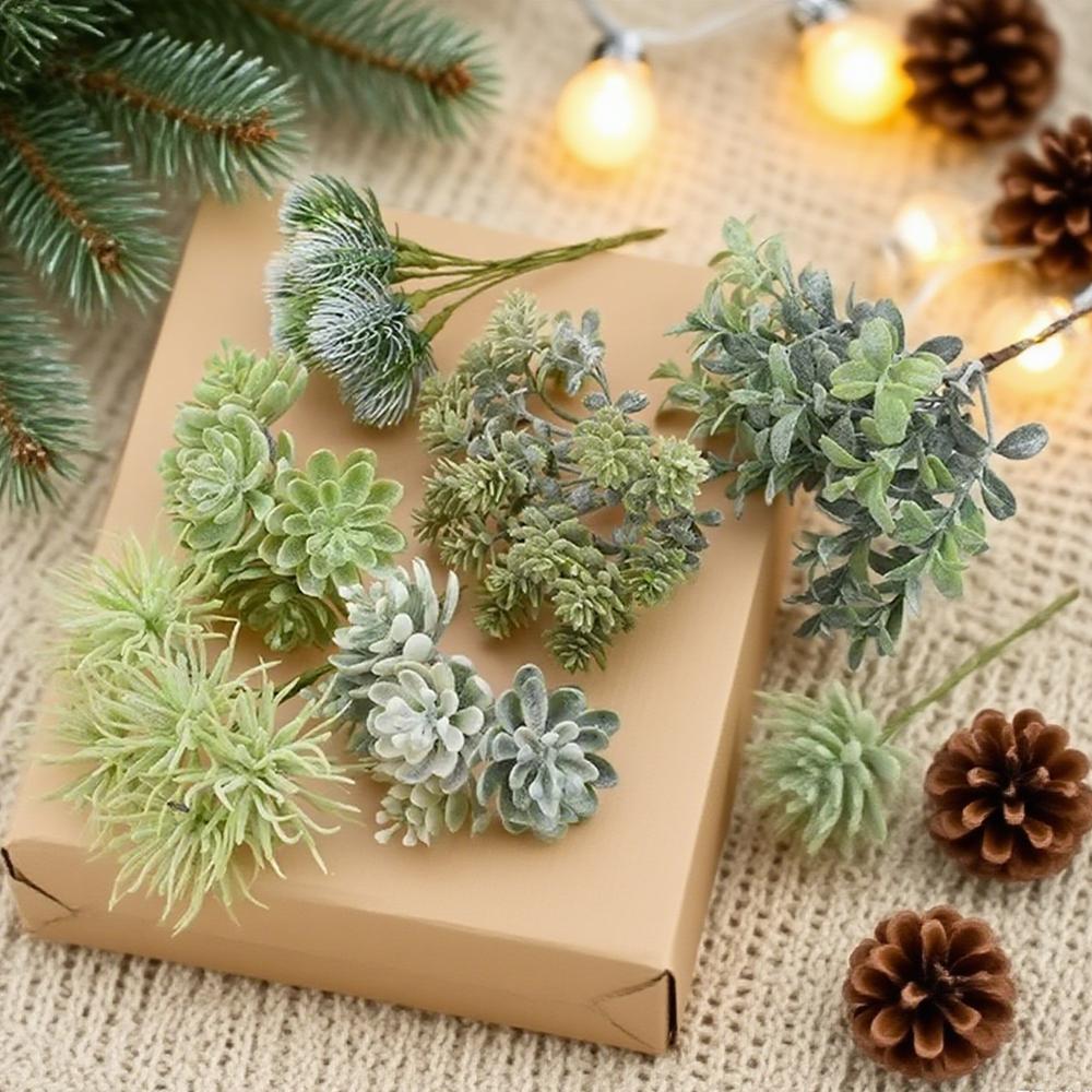 2/4Pcs Artificial Plant Christmas Tree Home Room Wedding Decorati Bridal Accessory Clearance Fake Plant Diy Gift Handmade Wreath