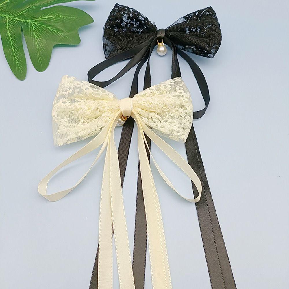 Korean Style Bowknot Hair Clips Lace Girls Headwear Elegant Bowknot Barrette Girls
