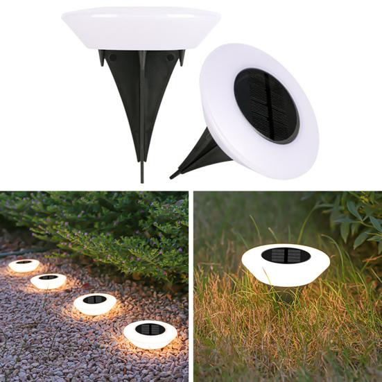 4 шт. Солнечные грунтовые фонари Водонепроницаемые уличные ландшафтные светильники Светодиодная газонная лампа со штырем для дорожки Сад Двор Декор для террасы