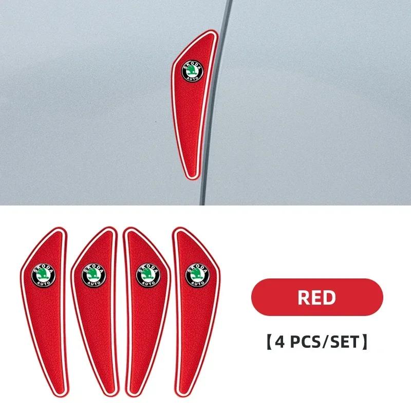 4PCS Silicone Car Door Corner Cover Bumper Collision Anti-scratch Protector For skoda octavia a5 a4 mk1 fabia superb rapid mk3