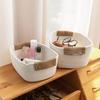 Cotton Rope Basket Storage Basket with Handles Desktop Organizer Woven Basket for Clothes Towels Toys Cosmetics Book Nursery Bedroom Use