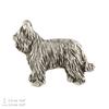 Briard, Berger de Brie II  - Silver-plated dog brooch, elegant pin, jacket lapel decoration by Art-Dog brand