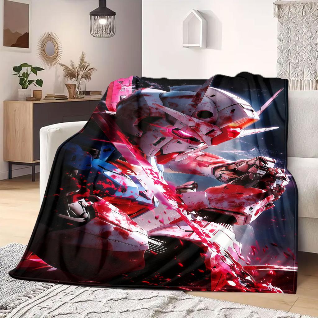 Gundam Mech Battle Flannel Blanket Warm,Comfortable,Suitable for Bedrooms,Sofas,Beds,Chairs,Picnics,Travel