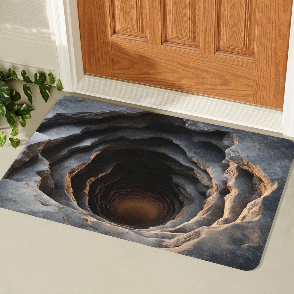 3D Visual Floor Mat Dirt Resistant and Wear-resistant Door Mat Bathroom Absorbent and Non Slip Foot Mat
