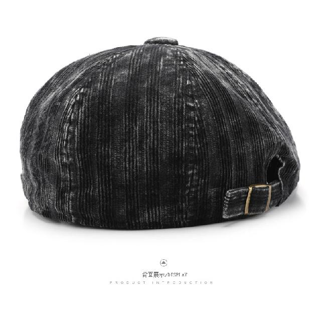 Women's washed corduroy denim forward cap, outdoor men's sun hat, painter's hat, beret