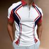 Casual Men's Fashion Printed Short Sleeve POLO Shirt T-shirt