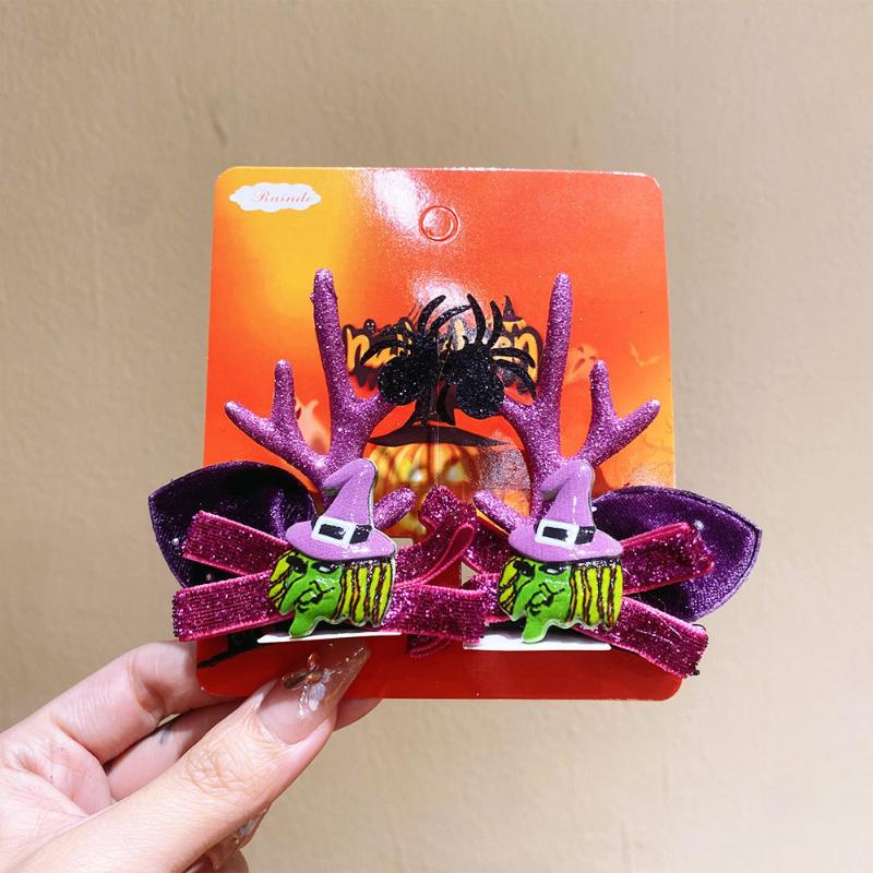 Смешные аксессуары для волос на Хэллоуин Милые детские шляпки и заколки Тыква Летучая мышь Декор Заколки для волос для детской вечеринки Маскарадный головной убор