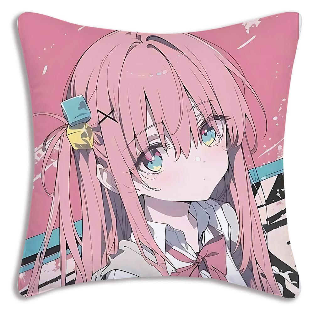 Аниме B-Bocchi the Rocks Наволочки Мультяшная Декоративная Подушка для Дивана Домашняя Двусторонняя Печать Короткий Плюш Милая Наволочка