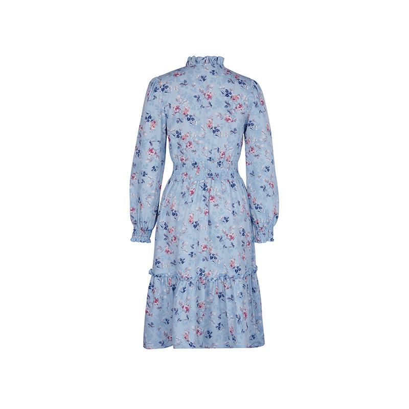 Платье с принтом. Весенние и осенние женские темпераментные платья с длинными рукавами. Элегантные платья с цветочным принтом.