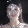 Full Face Masquerade Mask Veil Facial Jewelry Accessories Personality Rhinestone Mask  Party