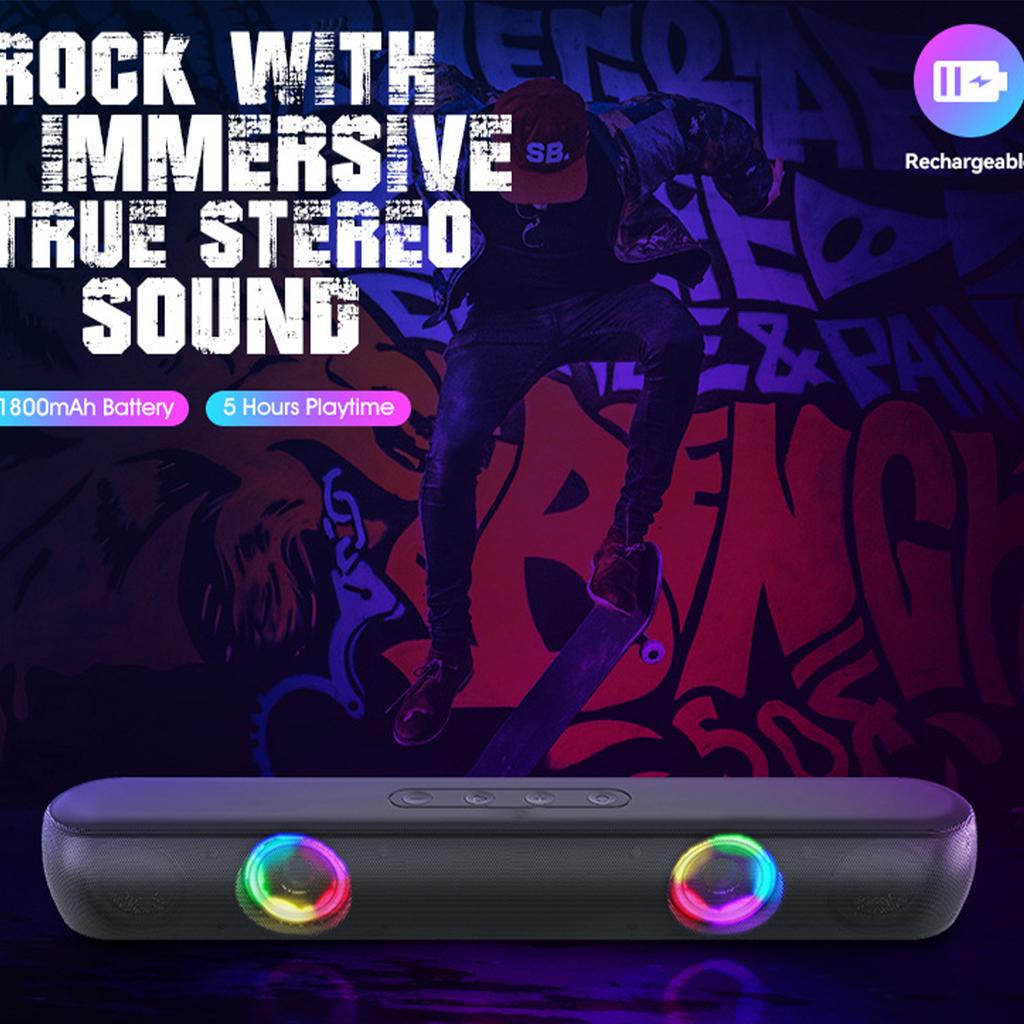 Длинная RGB светящаяся Bluetooth колонка B320 игровая домашняя стереосистема 3D высококачественная колонка Type-C