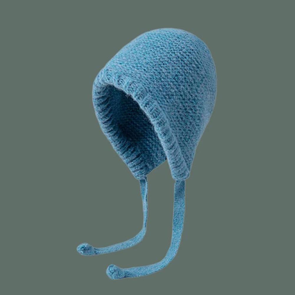 Funny Thicken Knitted Hat Dual Use Bag Women Winter Warm Pullover Hat Strap Skullie Cycling Ear Protection Cap Accessories