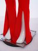 Bell-Bottom Jumpsuit for Girls: Mock Neck Long Sleeve with Sequins Bodice, Sheer Mesh & Back Cutout for Competition