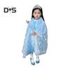 Костюм принцессы-плащаницы для детей, нарядная накидка с капюшоном, синяя сетка, украшения для вечеринок, косплей, мероприятия, фэнтези, ролевые игры, наряд