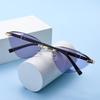 Fashion Triangle Cat Eye Sunglasses Women Retro Frameless Metal Sun Glasses Driving Eyewear Uv400 Luxury Brand Design