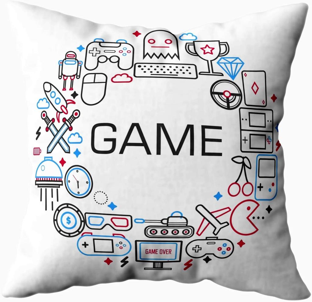 Геймерский игровой контроллер джойстик чехол для подушки красный клетчатый наволочки 45x45 см игровой джойстик Play Video футболка с принтом