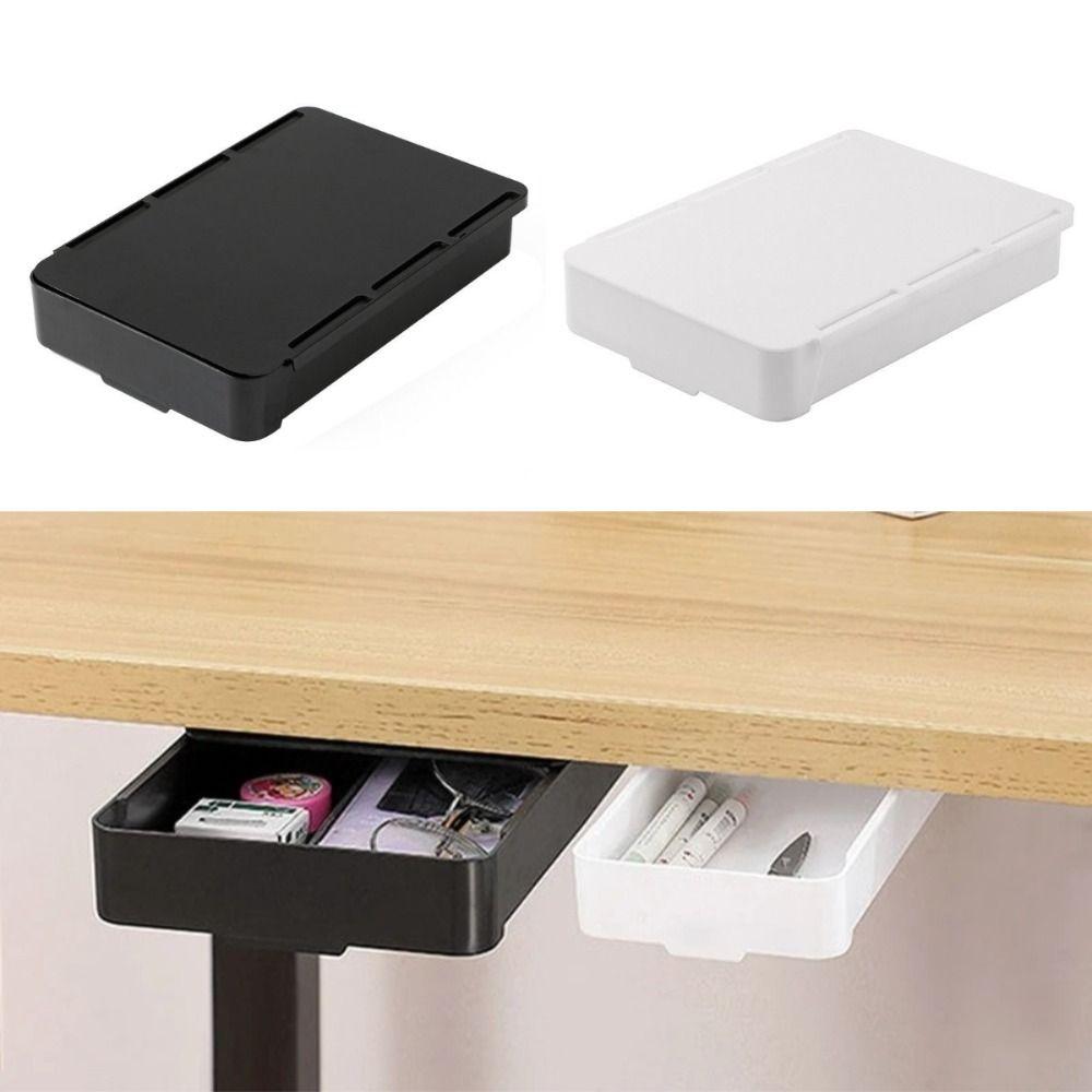 Large Capacity Undertable Drawer Self-Adhesive Hidden Drawer Cosmetics Stationery Organizer