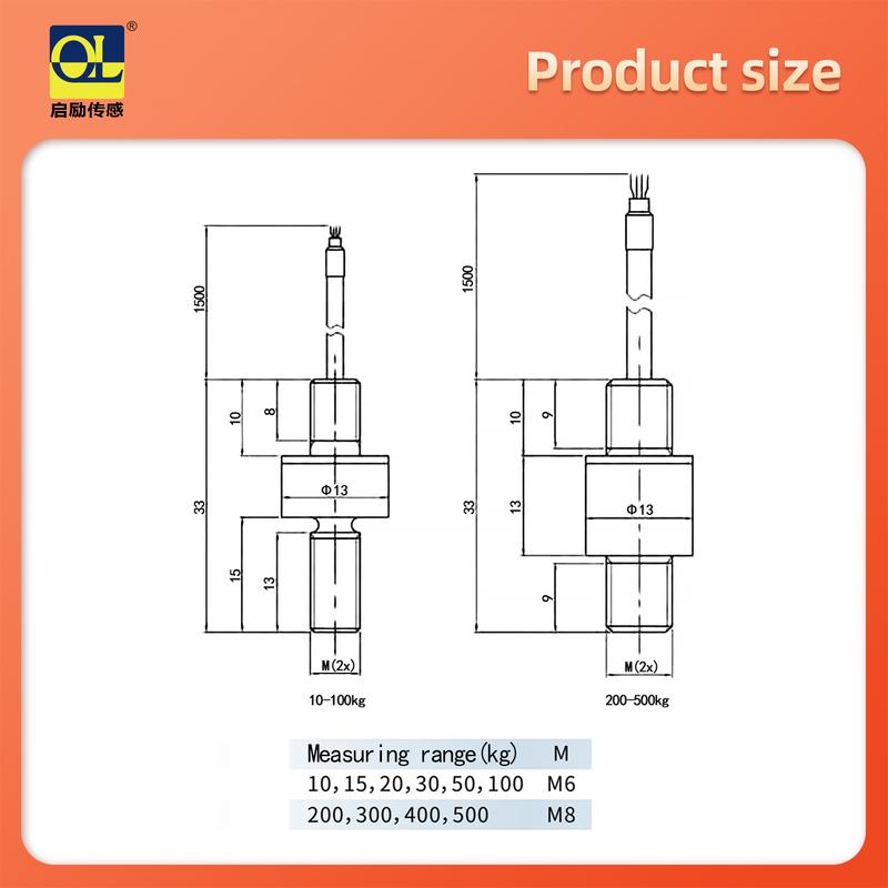 10/20/30/50/100/200/300/500kg Small Size Pressure Weighing Press Force Measuring Miniature Threaded Rod Tension Load Cell Sensor