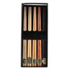 5Pcs Multicolored Natural Logs Wooden Paint Handmade Reusable Chopsticks with Gift Box