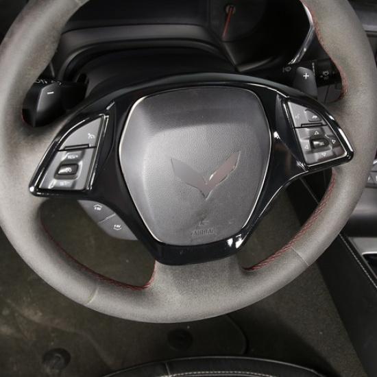 Глянцевая черная накладка на руль для Corvette C7 2014-19