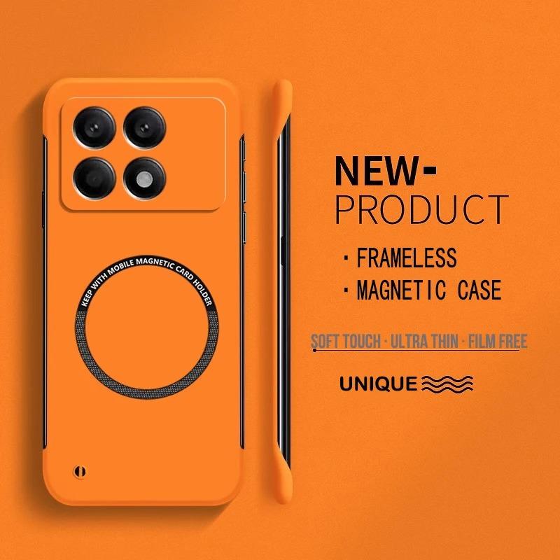 Ультратонкий жесткий ПК чехол для телефона без рамки с магнитом Magsafe для Xiaomi Redmi Note 15 14 13 Pro 12 11S 10 10S 10T Матовый сплошной чехол