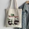 Panda Canvas Bag: Trendy One-Shoulder Travel & Shopping Bag for College Students