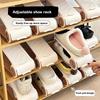 Органайзер для обуви с 4 ярусами Двухслойный органайзер для обуви Прочная полка для обуви