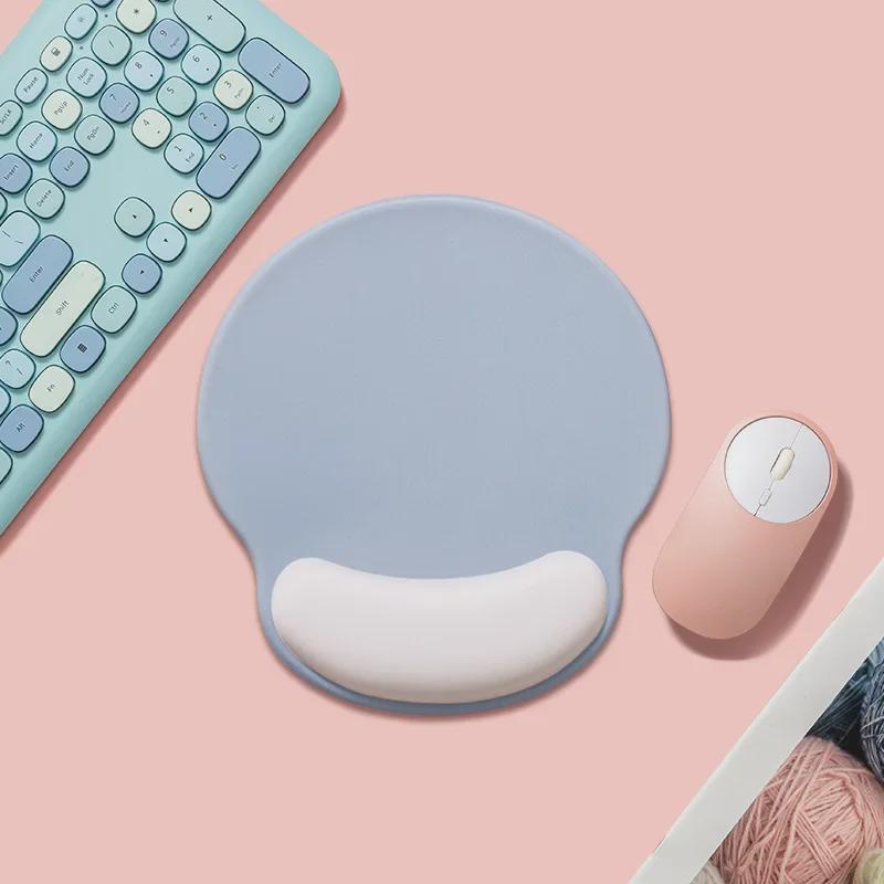 Коврик для мыши с поддержкой запястья из силиконовой пены с эффектом памяти для девочек - утолщенный для офиса и игр