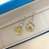 Gica Gema Серьги с желтыми высокоуглеродистыми бриллиантами, стерлинговое серебро 925 пробы, 14*14 мм, серьги-капли, уникальный дизайн, романтические изящные ювелирные изделия, подарки для свадебной вечеринки 